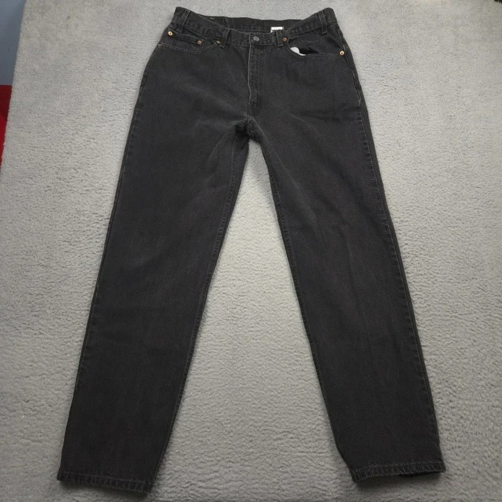 Vintage Levis 550 Jeans Mens 36x32 Black Made USA Relaxed Fit Tapered Denim 90s